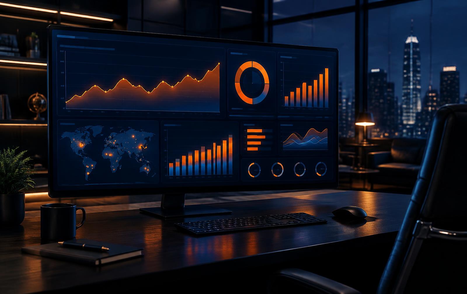 Analytics dashboard showing business performance data